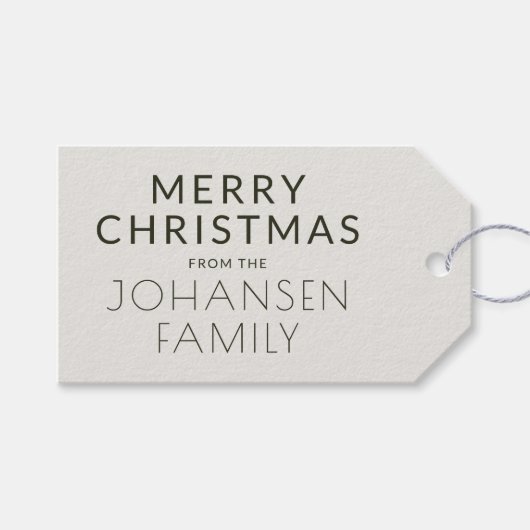 Moderne minimalistische donkergroene "HO HO HO HO" Cadeaulabel (Voorkant (Horizontaal))