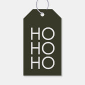 Moderne minimalistische donkergroene "HO HO HO HO" Cadeaulabel (Achterkant)
