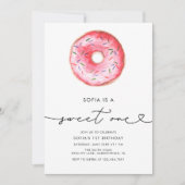 Moderne Minimalistische Donut Zoete Eerste Verjaar Kaart (Voorkant)