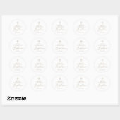 Moderne minimalistische doop ronde sticker (Vel)