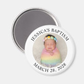 Moderne minimalistische doopcirkel foto magneet (Voorkant / Achterkant)