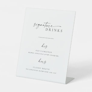 Moderne Minimalistische Drinken voor de handtekeni Reclamebord Met Voetstuk