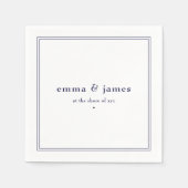 Moderne minimalistische dubbele grens bruiloft ser servet (Voorkant)