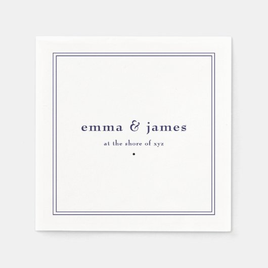 Moderne minimalistische dubbele grens bruiloft ser servet (Voorkant)