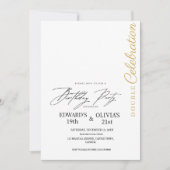 Moderne minimalistische dubbele viering verjaardag kaart (Voorkant)