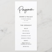 Moderne, minimalistische dubbelzijdige bruiloft programmakaart (Voorkant)