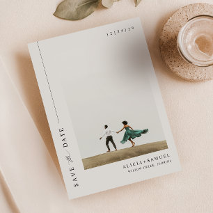 Moderne minimalistische dubbelzijdige foto save the date