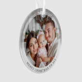 Moderne minimalistische dubbelzijdige twee foto op ornament (voorkant)