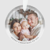 Moderne minimalistische dubbelzijdige twee foto op ornament (voorkant)