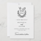 Moderne Minimalistische Duiven Elegant Script Huwe Save The Date (Voorkant)