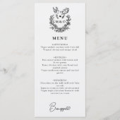 Moderne minimalistische duiven Elegant Script Wedd Menu (Voorkant)