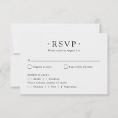 Moderne Minimalistische Duiven Elegante Scriptie B RSVP Kaartje (Voorkant)