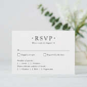 Moderne Minimalistische Duiven Elegante Scriptie B RSVP Kaartje (Staand voorkant)