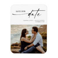 Moderne Minimalistische Dunne Script Trouwfoto Sav