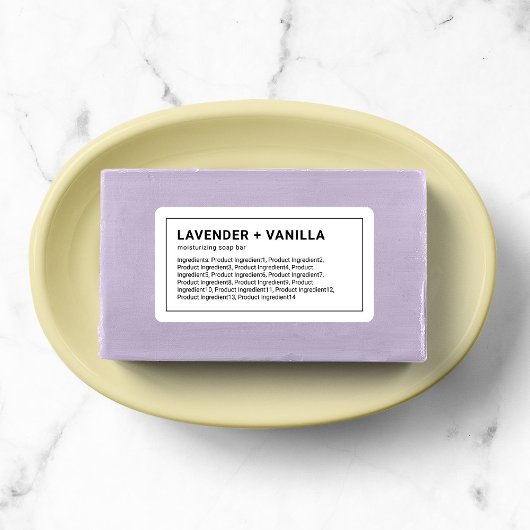 Moderne minimalistische dunne zwarte-grensingredië etiket