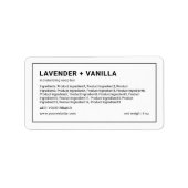 Moderne minimalistische dunne zwarte-grensingredië etiket (Voorkant)