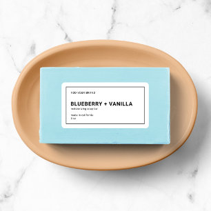 Moderne minimalistische dunne zwarte rand etiket v