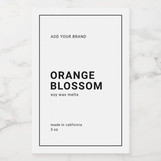 Moderne minimalistische dunne zwarte rand etiket v (Enkel label)