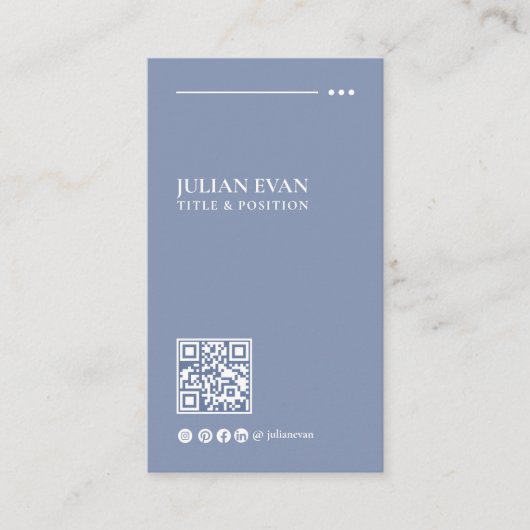 Moderne Minimalistische Dusty Blue Gezondheidszorg Visitekaartje (Voorkant)