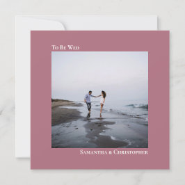 Moderne minimalistische dusty Roos Square Photo We Kaart