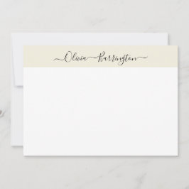 Moderne minimalistische Ecru White Script aangepas Bedankkaart
