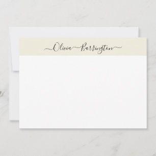 Moderne minimalistische Ecru White Script aangepas Bedankkaart