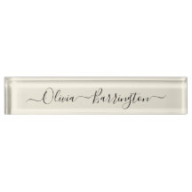 Moderne minimalistische Ecru White Script aangepas