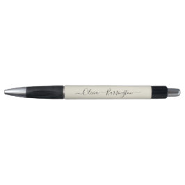 Moderne minimalistische Ecru White Script aangepas Pen