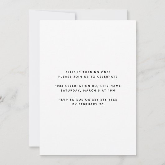 Moderne Minimalistische Eén Aangepaste Foto 1e Ver Kaart (Achterkant)