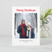 Moderne minimalistische één foto Vrolijk kerstfees Feestdagenkaart (Staand voorkant)