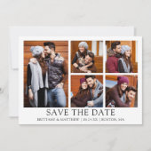 Moderne minimalistische eenvoudige 5 foto paar save the date (Voorkant)