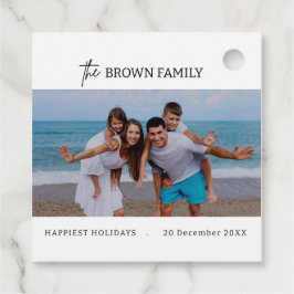 Moderne minimalistische eenvoudige aangepaste fami bedankjes labels