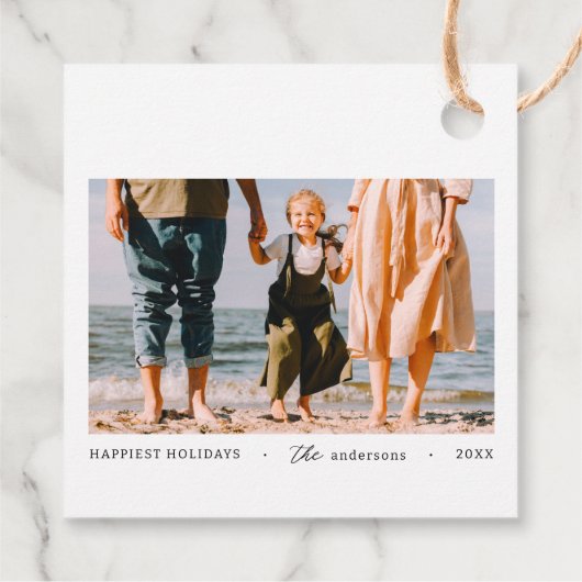 Moderne minimalistische eenvoudige aangepaste fami bedankjes labels (Achterkant)