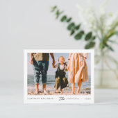 Moderne minimalistische eenvoudige aangepaste fami briefkaart (Staand voorkant)