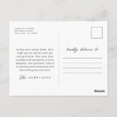 Moderne minimalistische eenvoudige aangepaste fami briefkaart (Achterkant)