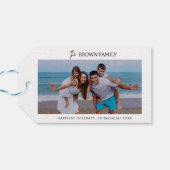 Moderne minimalistische eenvoudige aangepaste fami cadeaulabel (Achterkant Horizontaal)