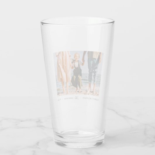 Moderne minimalistische eenvoudige aangepaste fami glas (Achterkant)