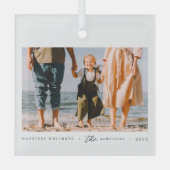 Moderne minimalistische eenvoudige aangepaste fami glas ornament (Voorkant)