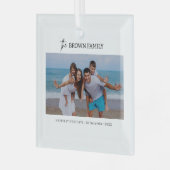 Moderne minimalistische eenvoudige aangepaste fami glas ornament (Voorkant links)