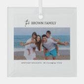 Moderne minimalistische eenvoudige aangepaste fami glas ornament (Voorkant)