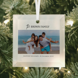 Moderne minimalistische eenvoudige aangepaste fami glas ornament