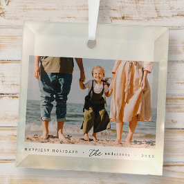 Moderne minimalistische eenvoudige aangepaste fami glas ornament