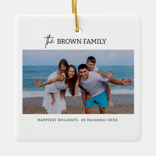 Moderne minimalistische eenvoudige aangepaste fami keramisch ornament (Voorkant)