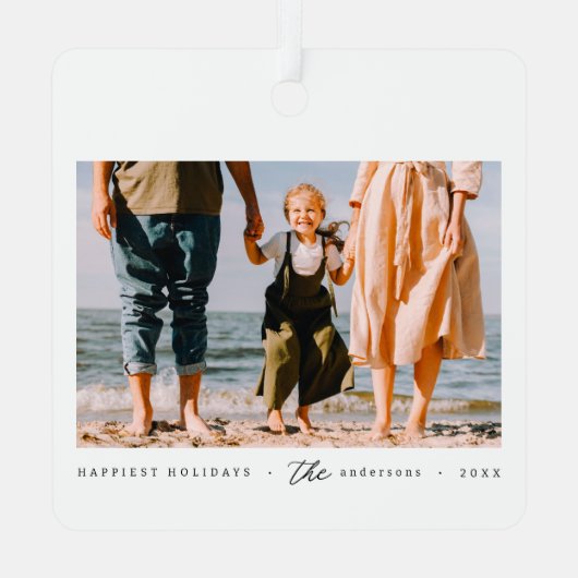 Moderne minimalistische eenvoudige aangepaste fami metalen ornament (Achterkant)