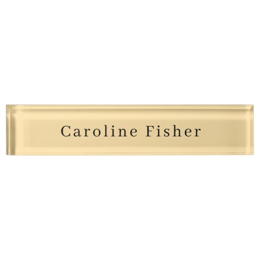 Moderne minimalistische eenvoudige beige naambordje (Voorkant)