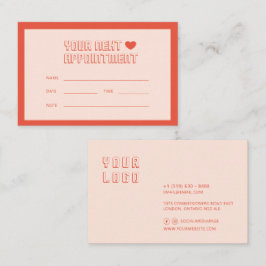 Moderne, minimalistische, eenvoudige benoemingskaa afsprakenkaartje