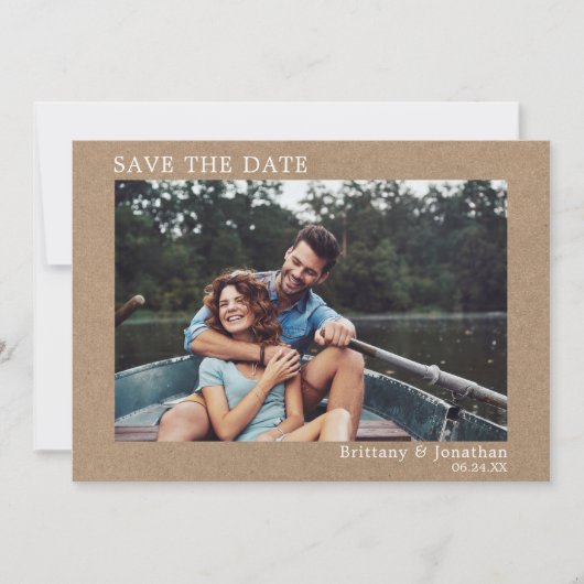 Moderne minimalistische eenvoudige besparing van d save the date (Voorkant)