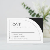 Moderne Minimalistische Eenvoudige Bold Arch Clean RSVP Kaartje (Staand voorkant)