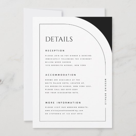 Moderne Minimalistische Eenvoudige Bold Arch Detai Kaart (Achterkant)