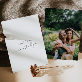 Moderne minimalistische eenvoudige bruidsmeisje vo kaart